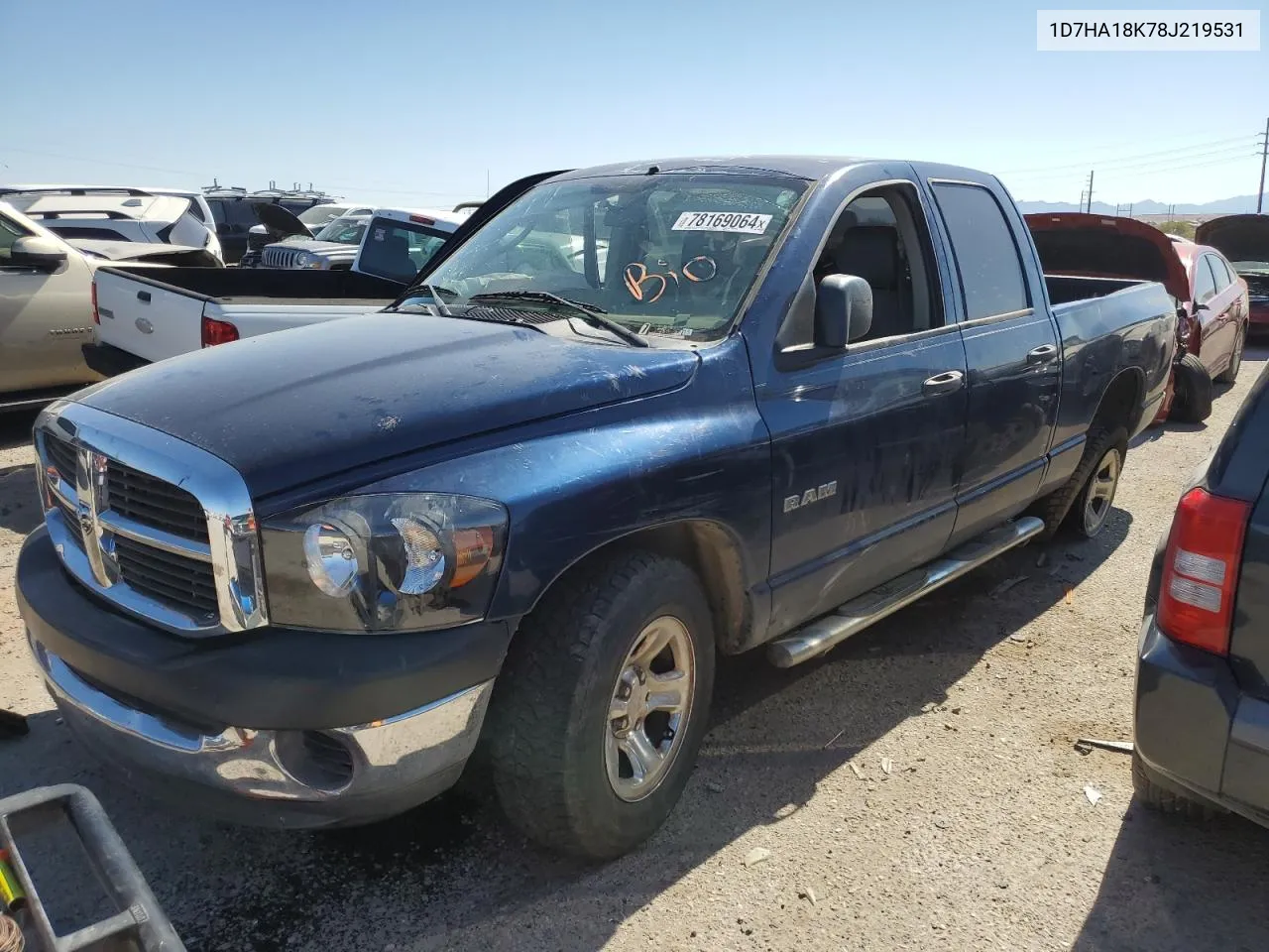 2008 Dodge Ram 1500 St VIN: 1D7HA18K78J219531 Lot: 78169064