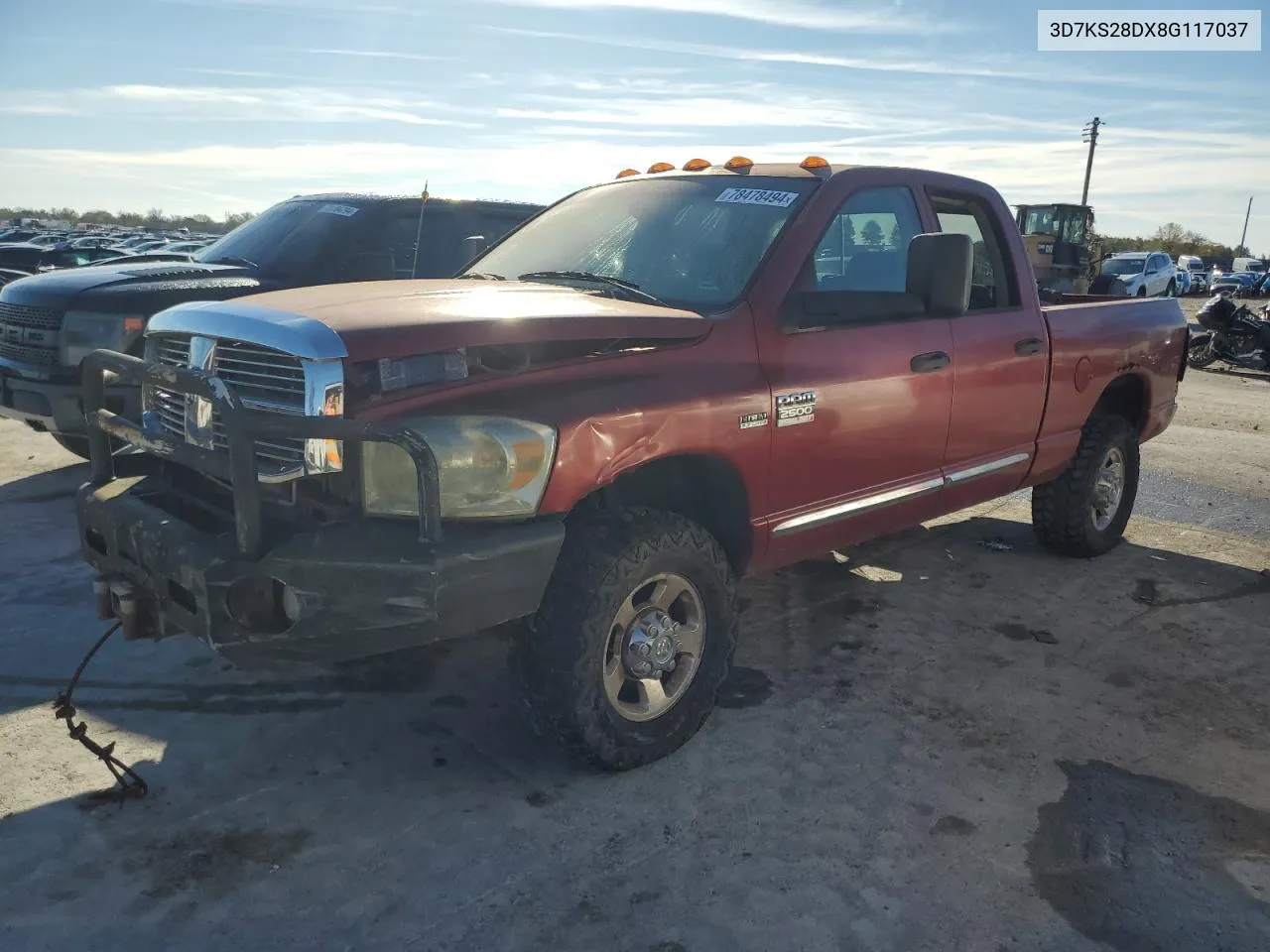 2008 Dodge Ram 2500 St VIN: 3D7KS28DX8G117037 Lot: 78478494