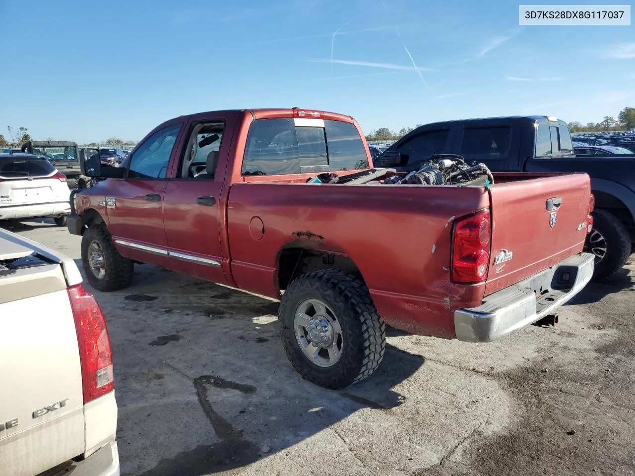 2008 Dodge Ram 2500 St VIN: 3D7KS28DX8G117037 Lot: 78478494