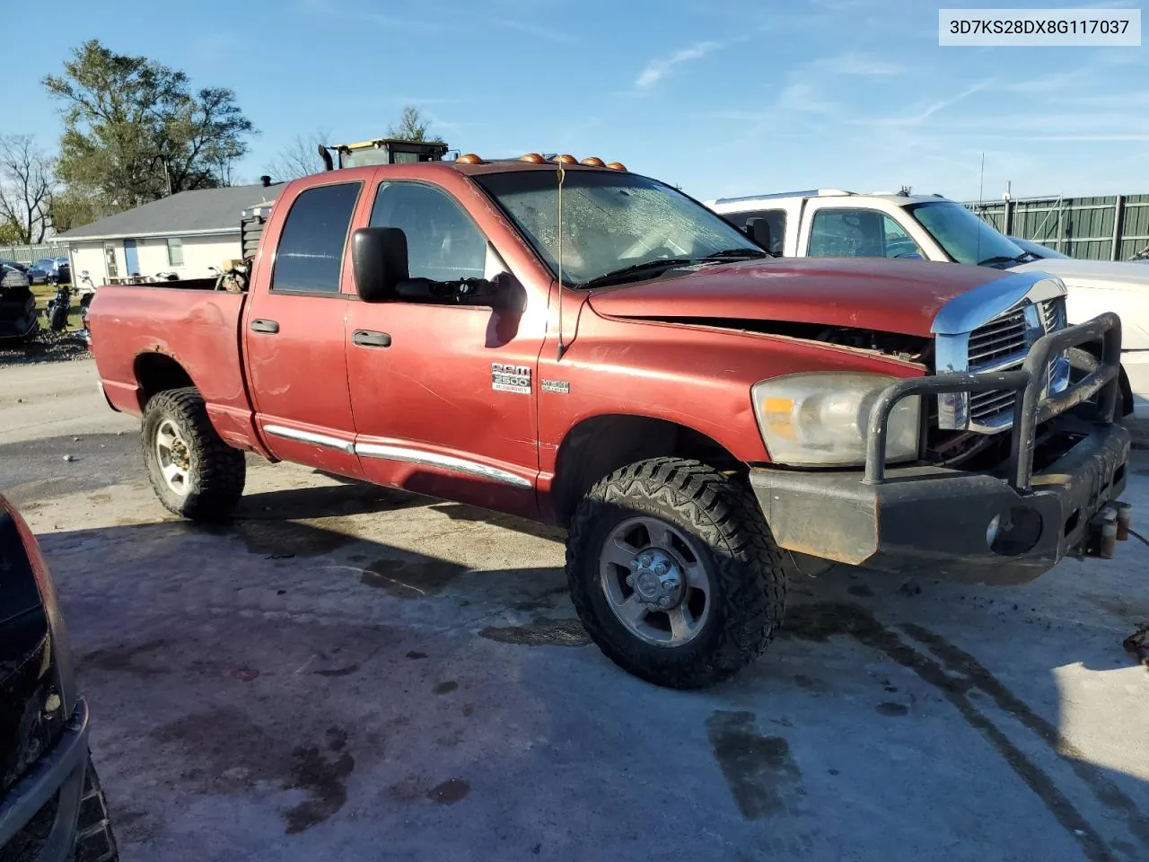 2008 Dodge Ram 2500 St VIN: 3D7KS28DX8G117037 Lot: 78478494