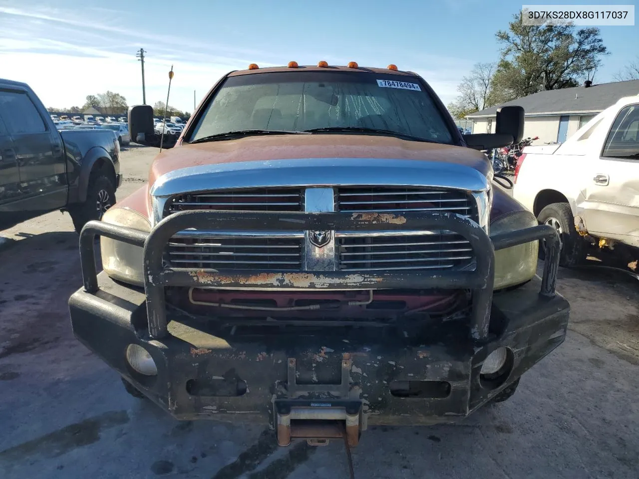 2008 Dodge Ram 2500 St VIN: 3D7KS28DX8G117037 Lot: 78478494