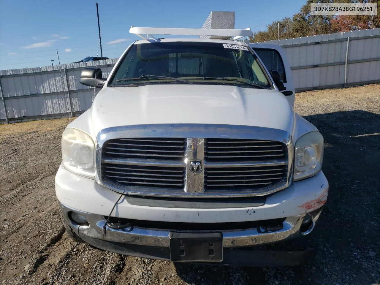 2008 Dodge Ram 2500 St VIN: 3D7KS28A38G196251 Lot: 81041614