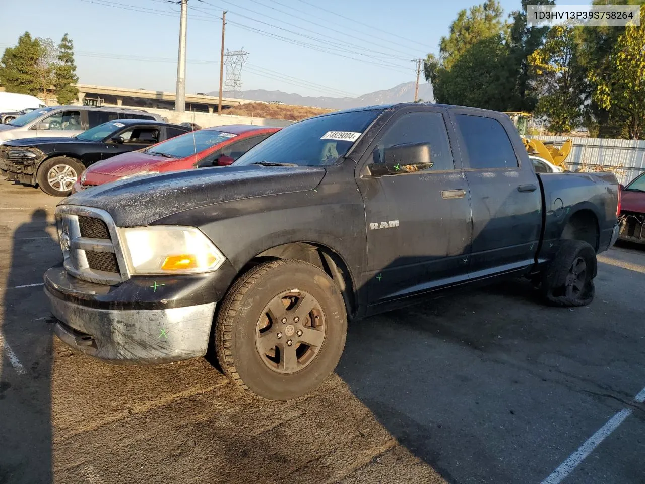 2009 Dodge Ram 1500 VIN: 1D3HV13P39S758264 Lot: 74829004