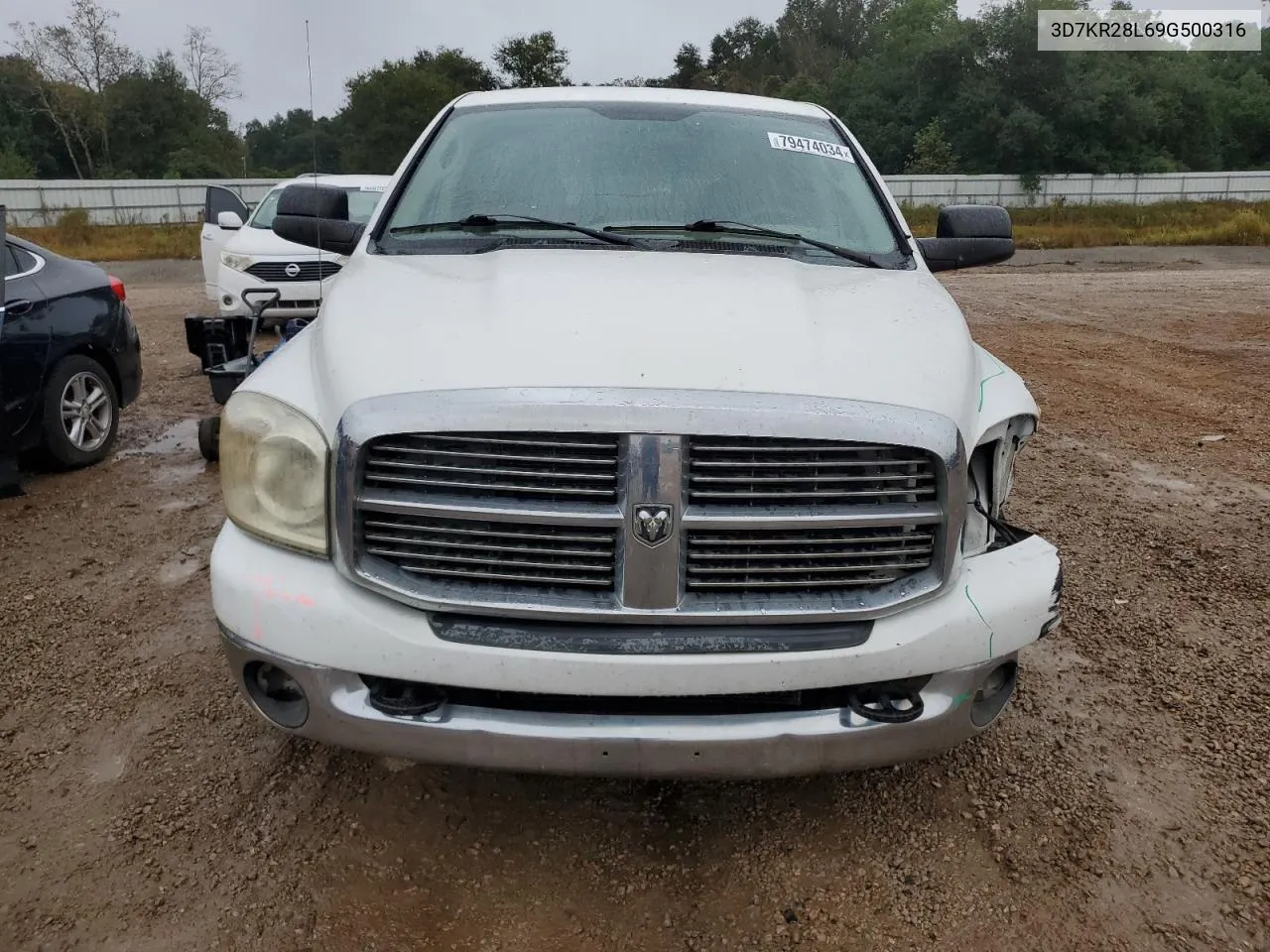 2009 Dodge Ram 2500 VIN: 3D7KR28L69G500316 Lot: 79474034