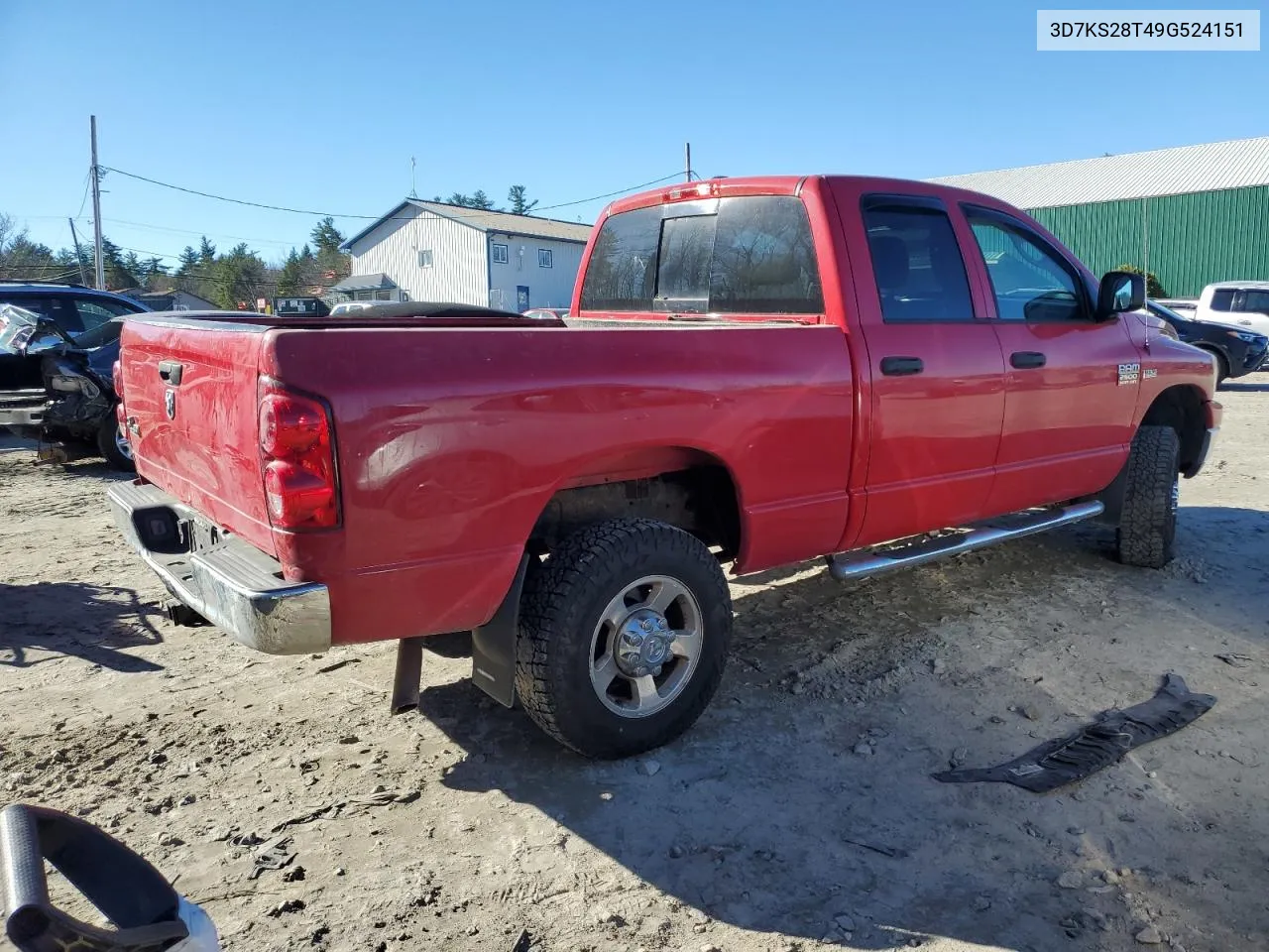 2009 Dodge Ram 2500 VIN: 3D7KS28T49G524151 Lot: 80905944