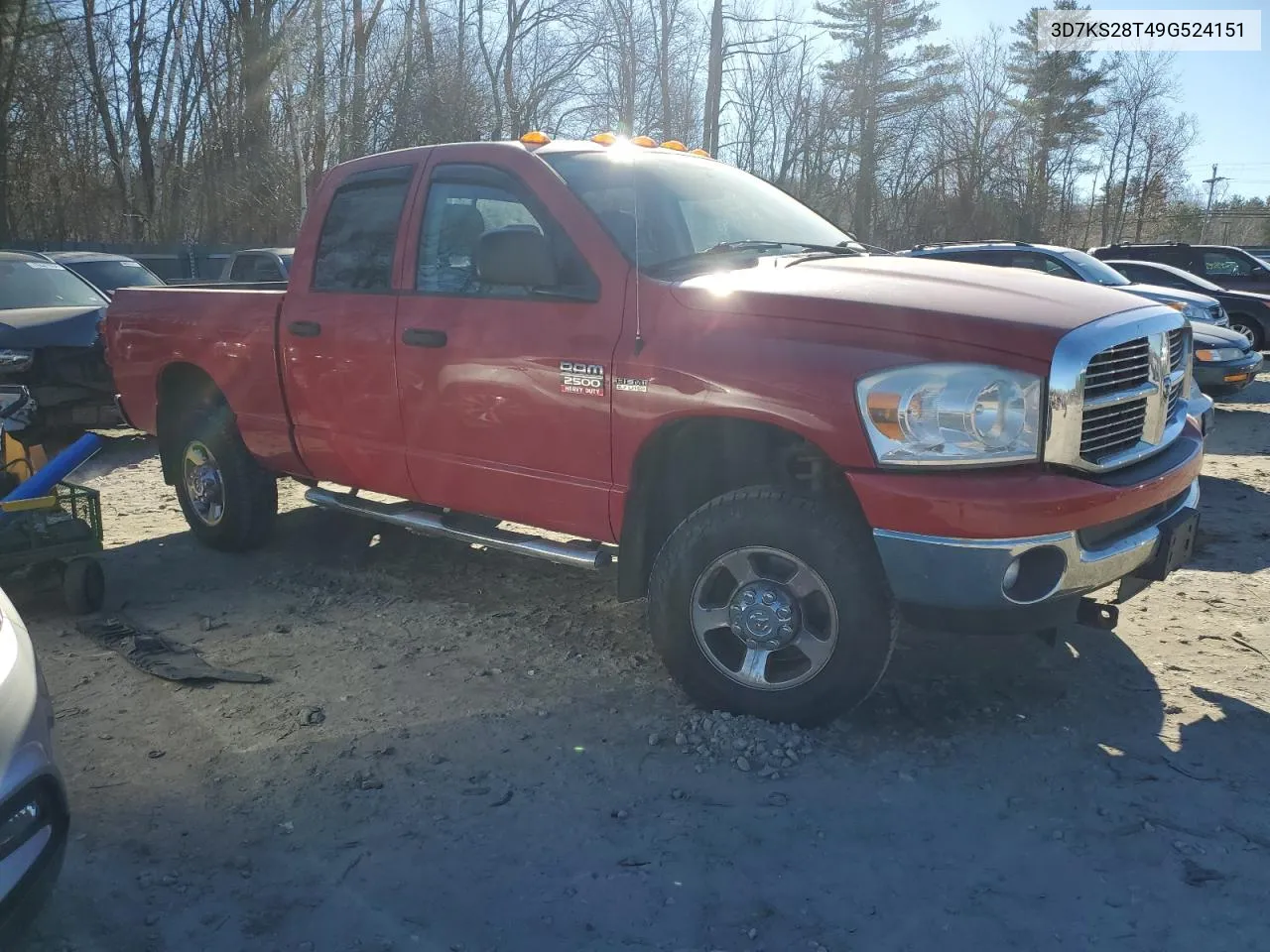 2009 Dodge Ram 2500 VIN: 3D7KS28T49G524151 Lot: 80905944