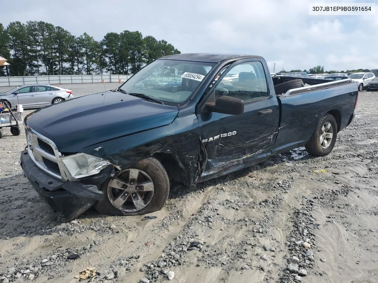 2011 Dodge Ram 1500 VIN: 3D7JB1EP9BG591654 Lot: 65054294