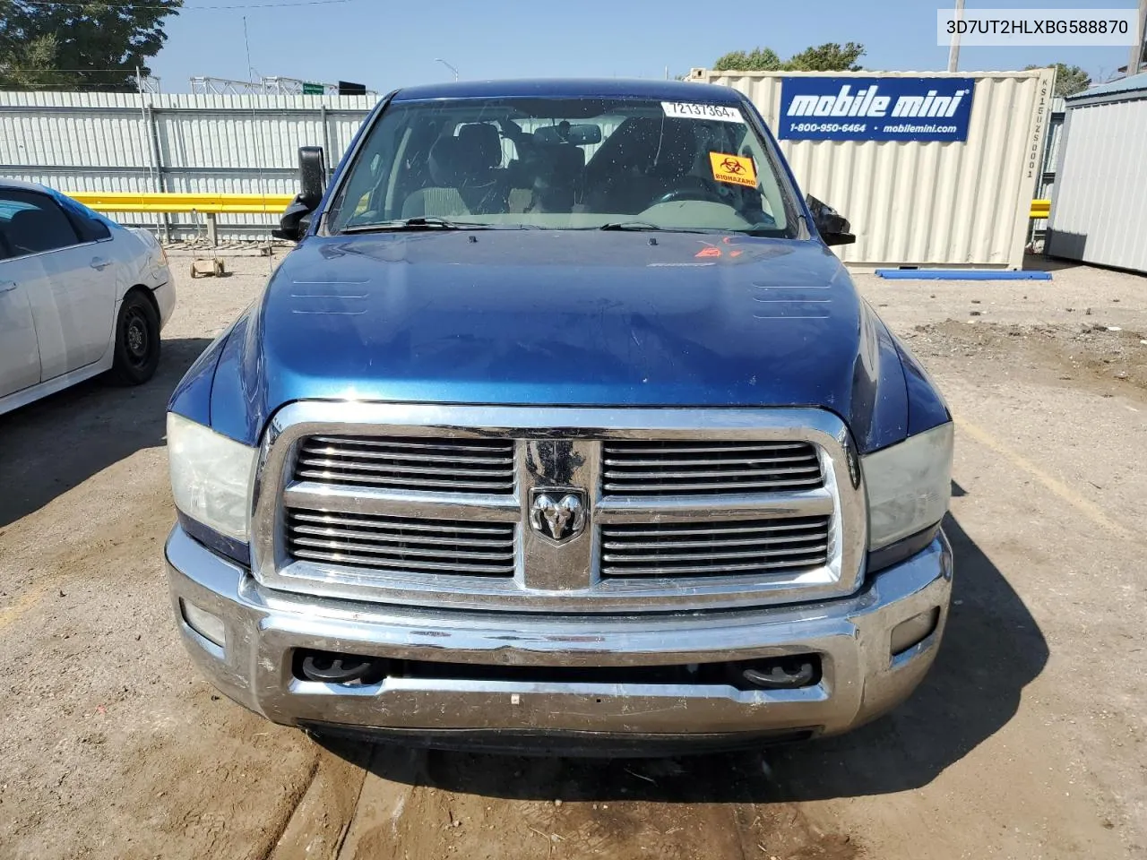 2011 Dodge Ram 2500 VIN: 3D7UT2HLXBG588870 Lot: 72137364