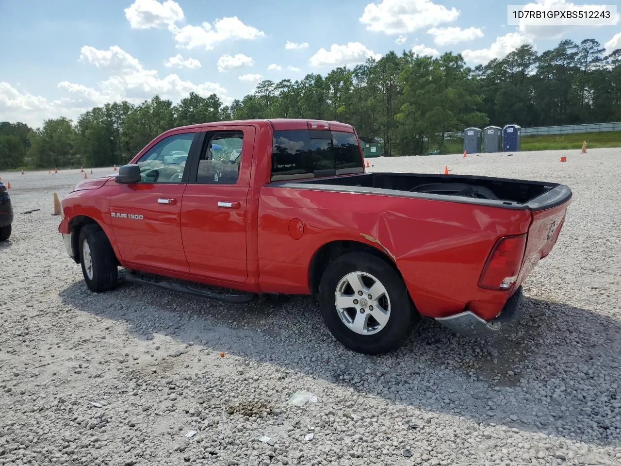 2011 Dodge Ram 1500 VIN: 1D7RB1GPXBS512243 Lot: 72427604