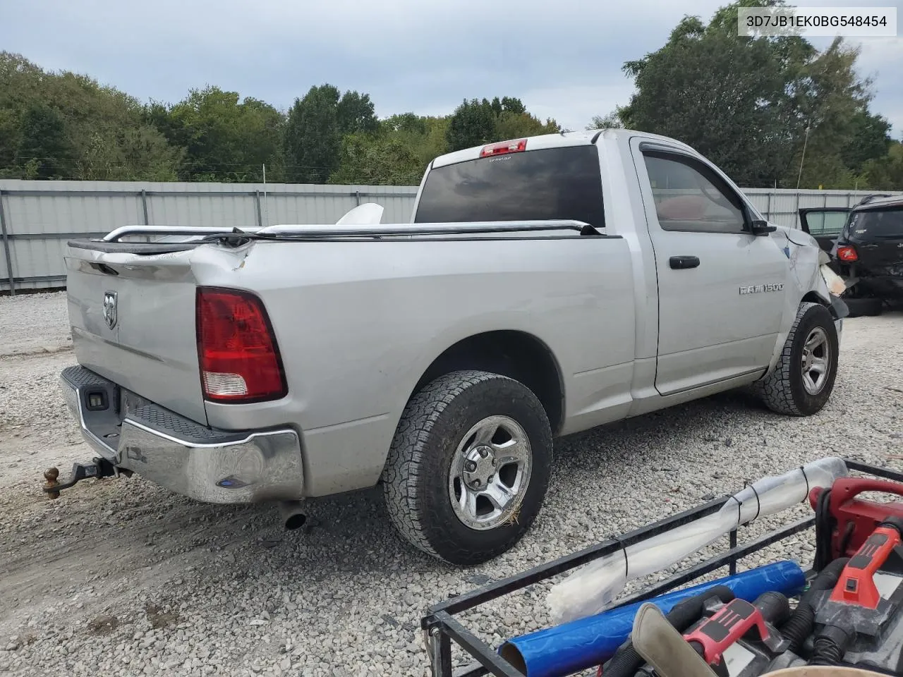 2011 Dodge Ram 1500 VIN: 3D7JB1EK0BG548454 Lot: 72476094