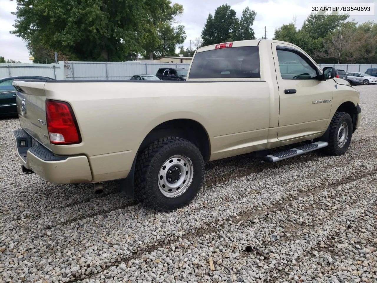 2011 Dodge Ram 1500 VIN: 3D7JV1EP7BG540693 Lot: 72551334