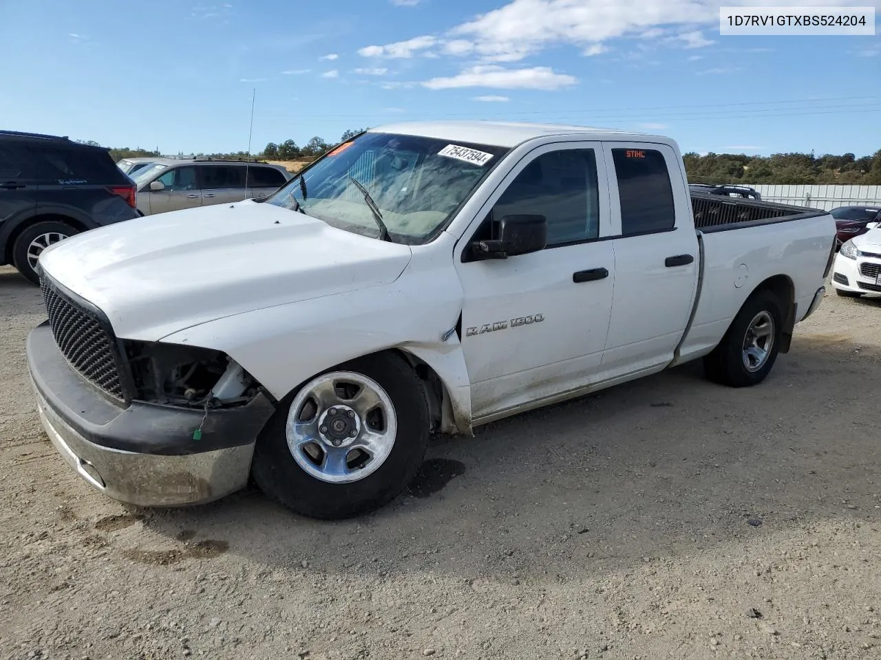 2011 Dodge Ram 1500 VIN: 1D7RV1GTXBS524204 Lot: 75437594