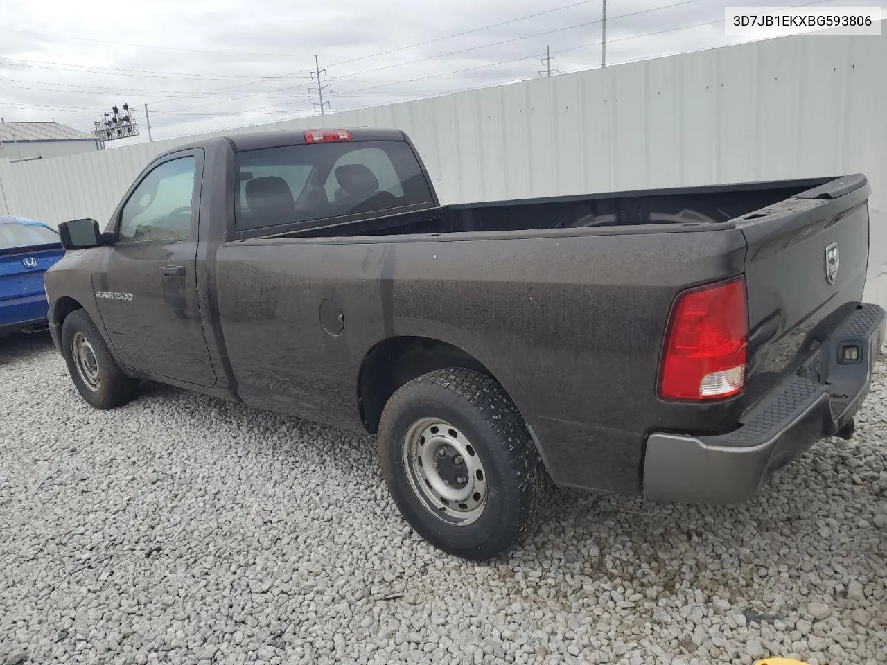 2011 Dodge Ram 1500 VIN: 3D7JB1EKXBG593806 Lot: 76012494