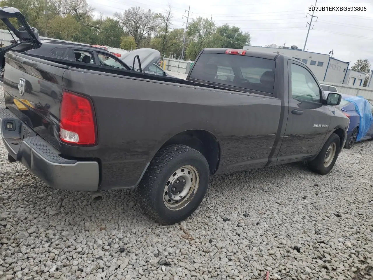 2011 Dodge Ram 1500 VIN: 3D7JB1EKXBG593806 Lot: 76012494