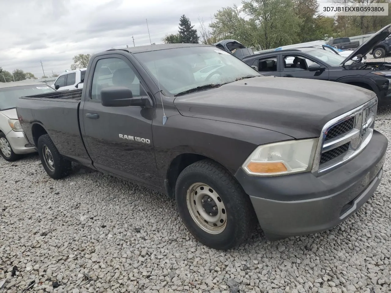 2011 Dodge Ram 1500 VIN: 3D7JB1EKXBG593806 Lot: 76012494