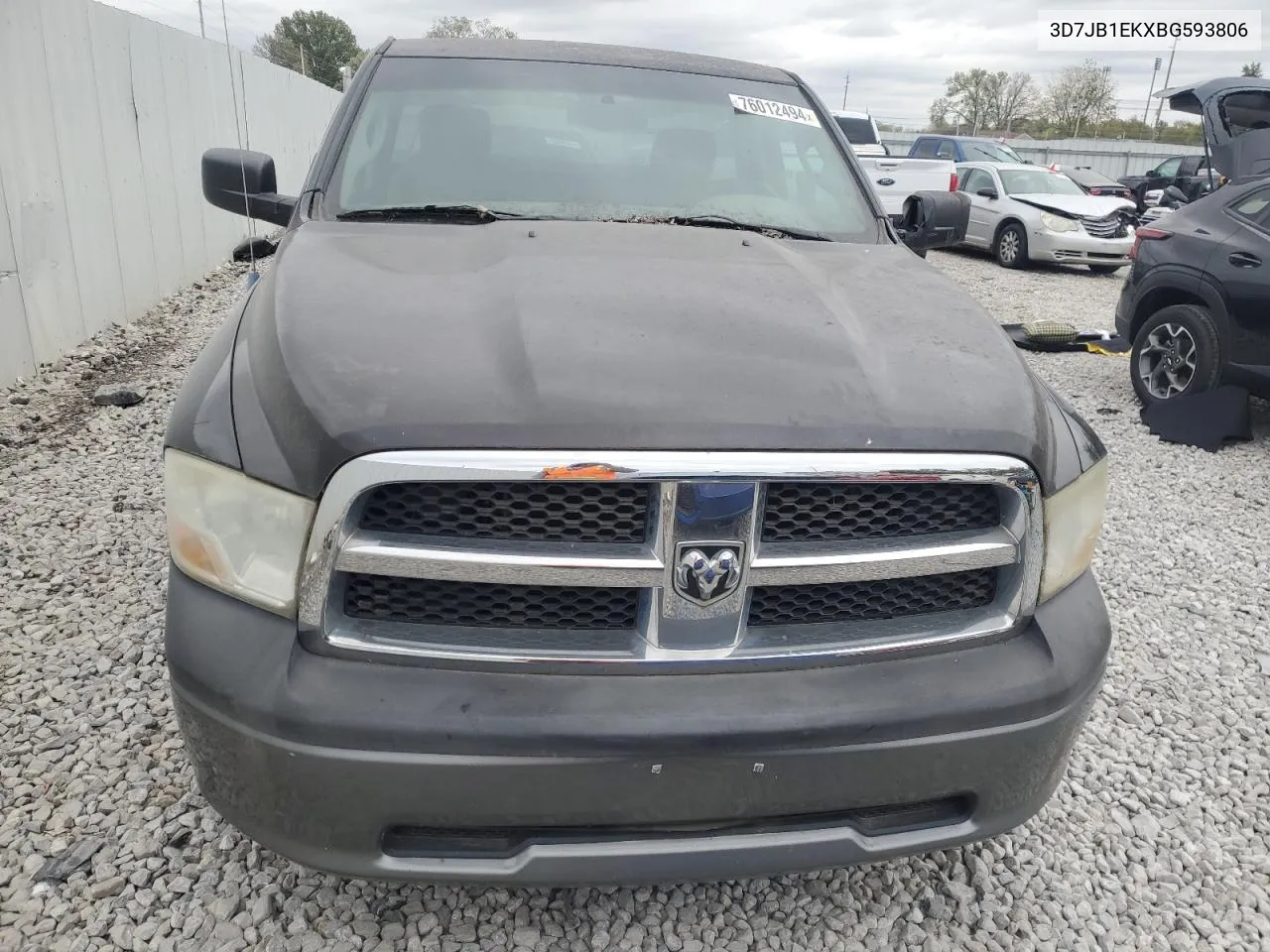 2011 Dodge Ram 1500 VIN: 3D7JB1EKXBG593806 Lot: 76012494