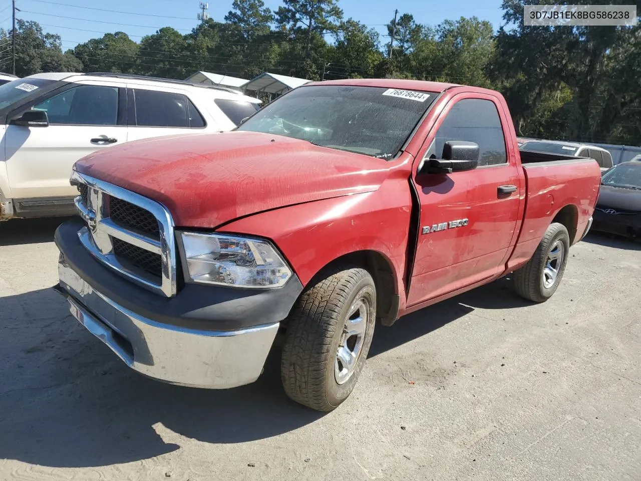 2011 Dodge Ram 1500 VIN: 3D7JB1EK8BG586238 Lot: 76878644