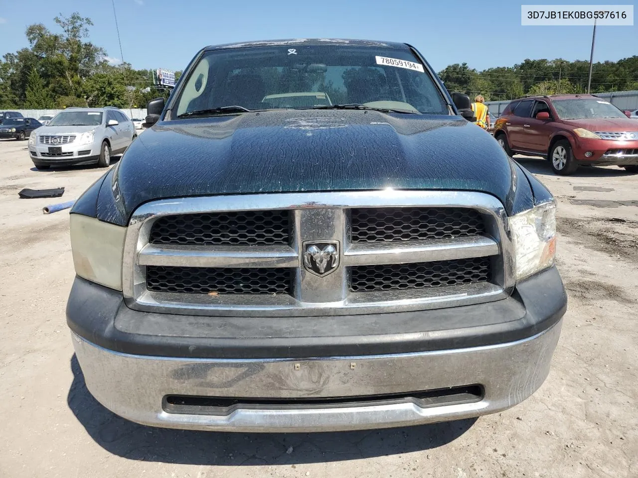 2011 Dodge Ram 1500 VIN: 3D7JB1EK0BG537616 Lot: 78059194