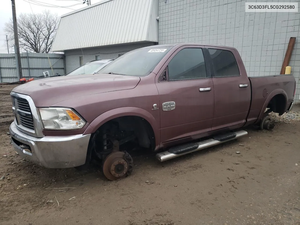 2012 Dodge Ram 3500 Longhorn VIN: 3C63D3FL5CG292580 Lot: 40454724