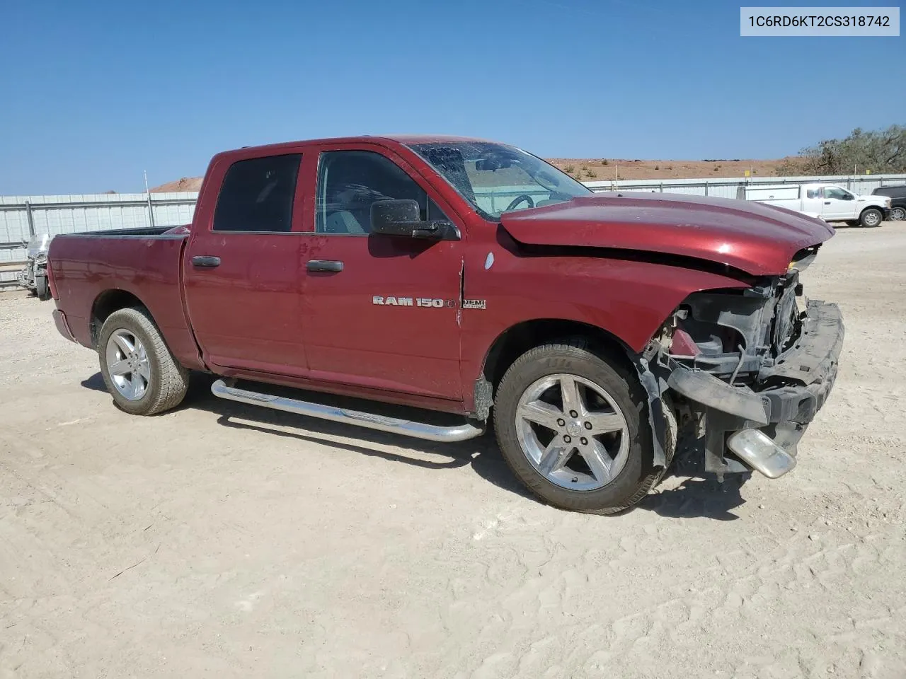 2012 Dodge Ram 1500 St VIN: 1C6RD6KT2CS318742 Lot: 67588914