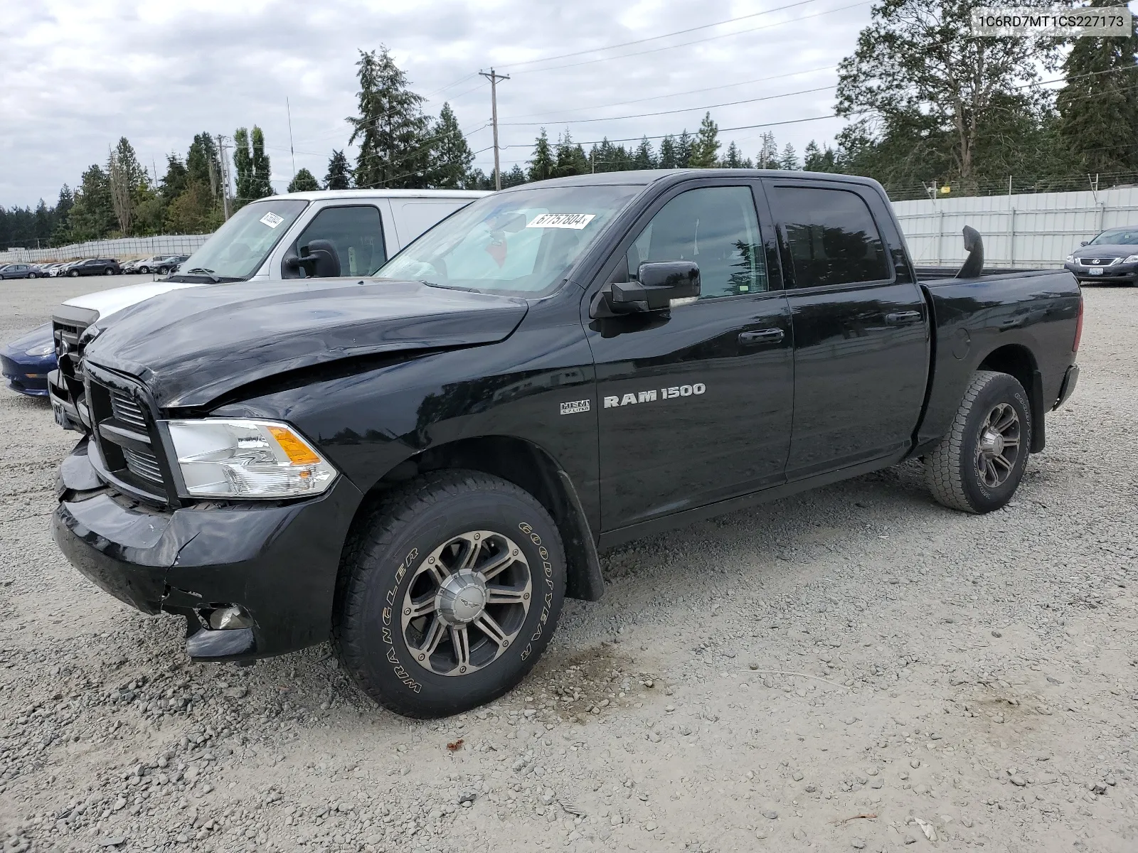 1C6RD7MT1CS227173 2012 Dodge Ram 1500 Sport