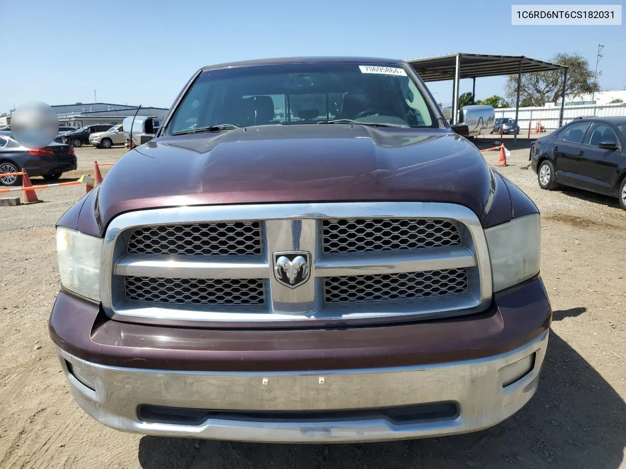 2012 Dodge Ram 1500 Laramie VIN: 1C6RD6NT6CS182031 Lot: 70695864