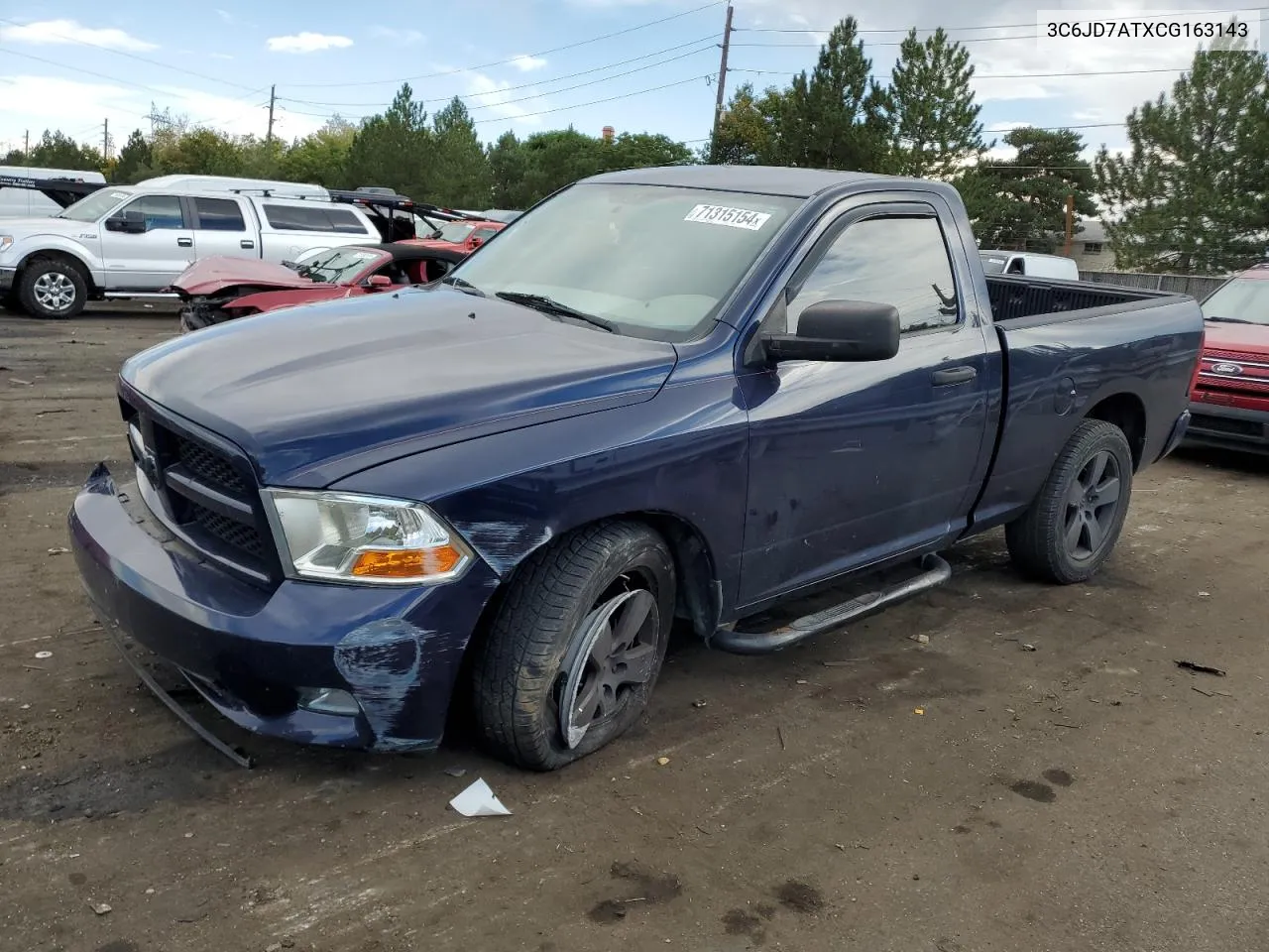 2012 Dodge Ram 1500 St VIN: 3C6JD7ATXCG163143 Lot: 71315154