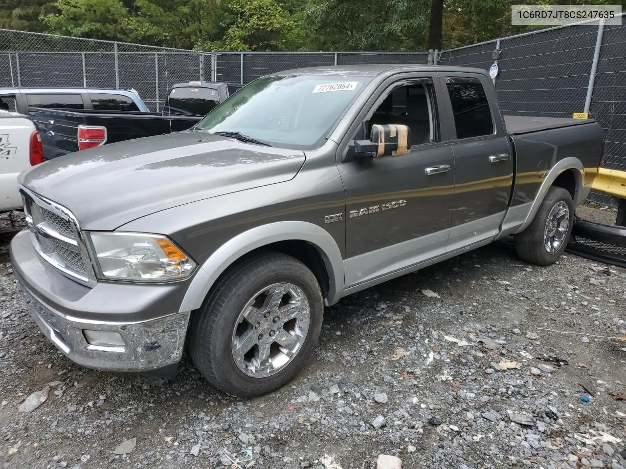 2012 Dodge Ram 1500 Laramie VIN: 1C6RD7JT8CS247635 Lot: 72762864