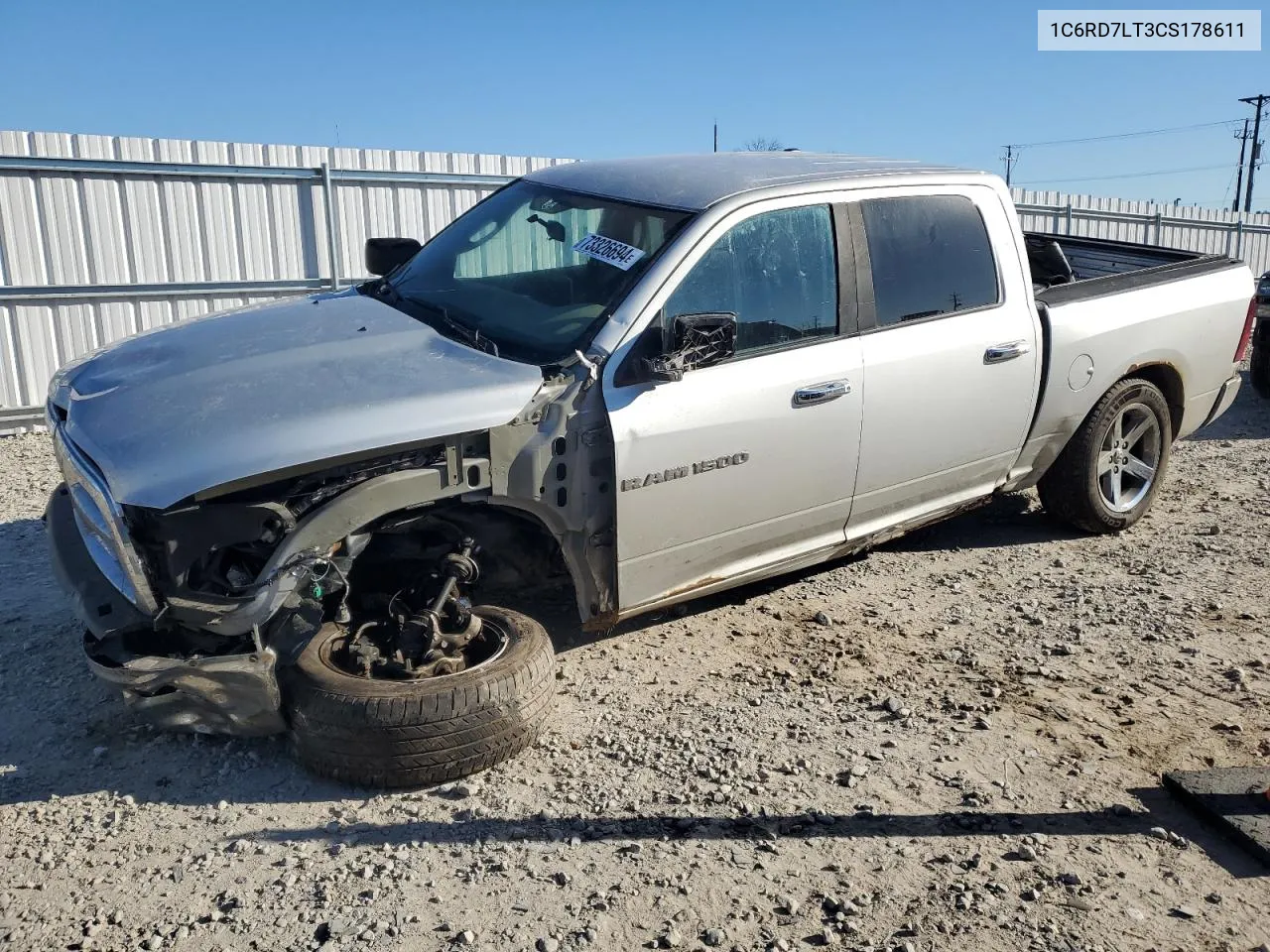 2012 Dodge Ram 1500 Slt VIN: 1C6RD7LT3CS178611 Lot: 73326694