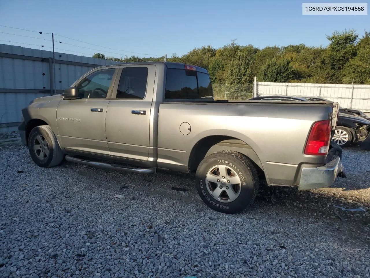 1C6RD7GPXCS194558 2012 Dodge Ram 1500 Slt