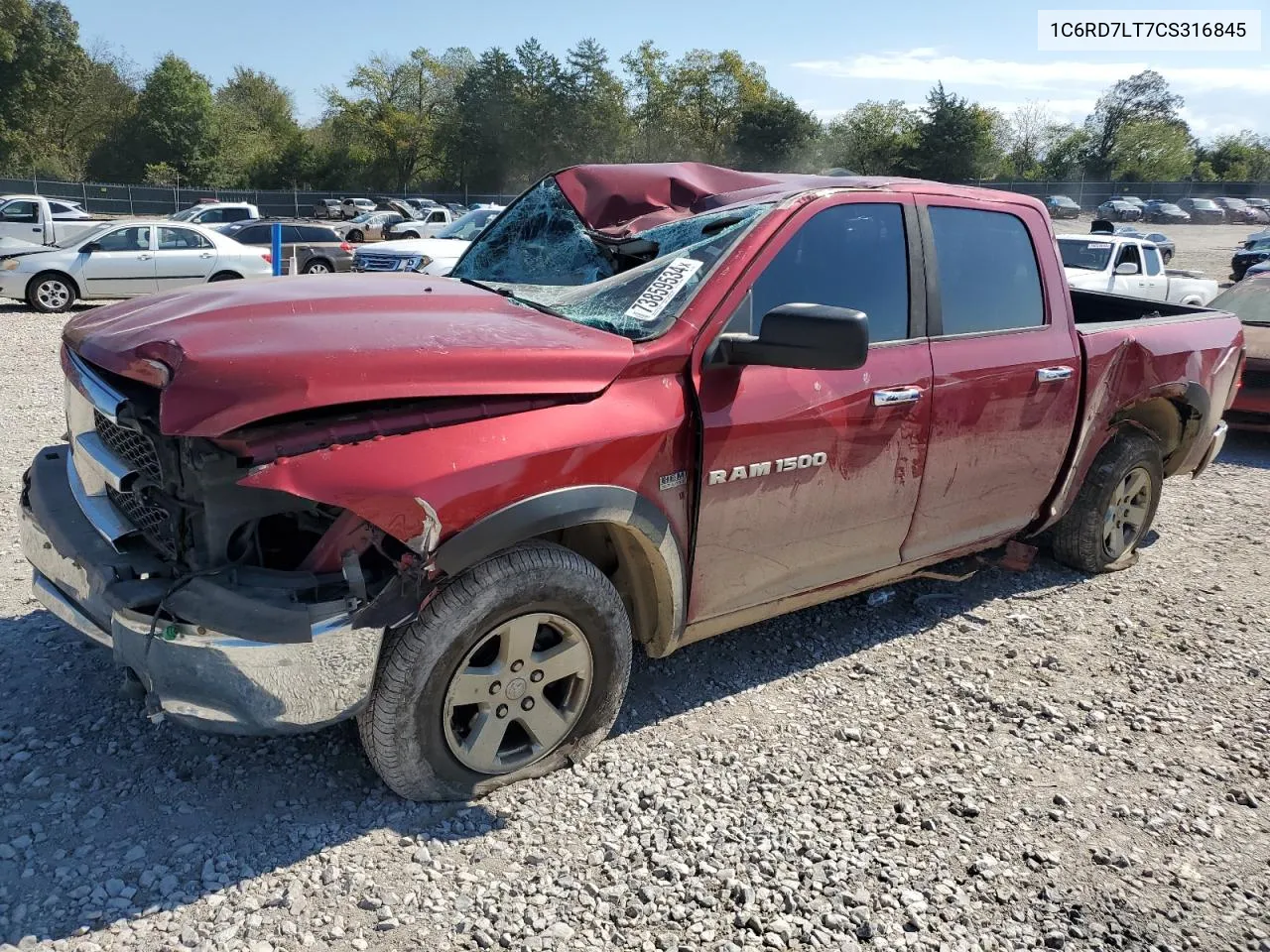 2012 Dodge Ram 1500 Slt VIN: 1C6RD7LT7CS316845 Lot: 73859534