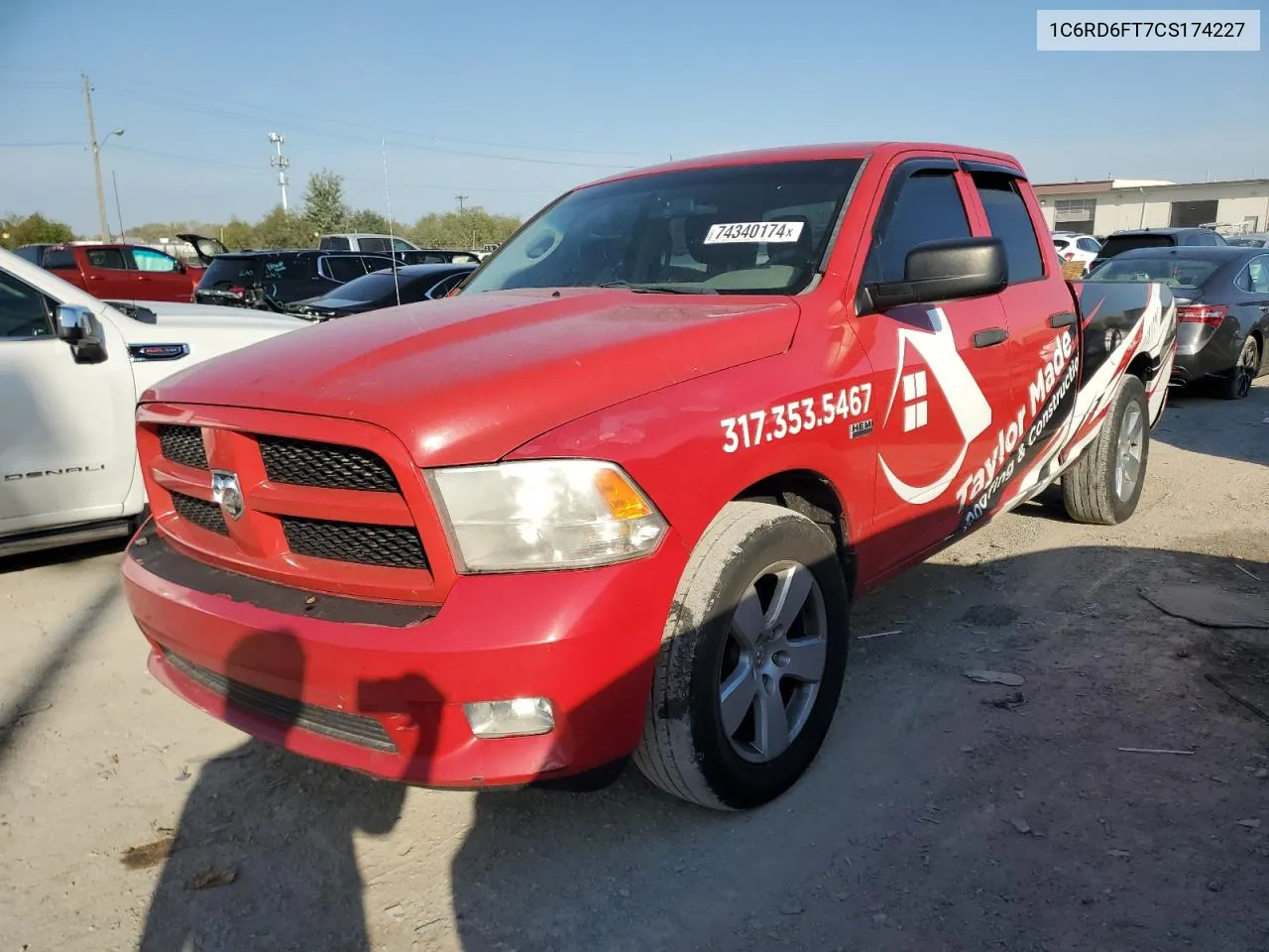 2012 Dodge Ram 1500 St VIN: 1C6RD6FT7CS174227 Lot: 74340174