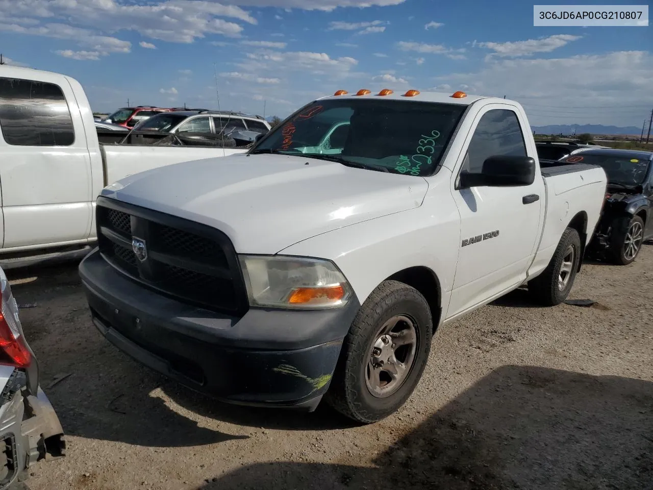 2012 Dodge Ram 1500 St VIN: 3C6JD6AP0CG210807 Lot: 74852694