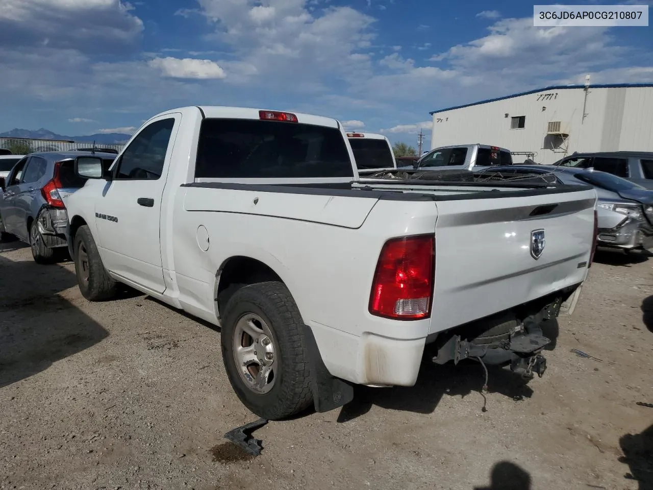 2012 Dodge Ram 1500 St VIN: 3C6JD6AP0CG210807 Lot: 74852694