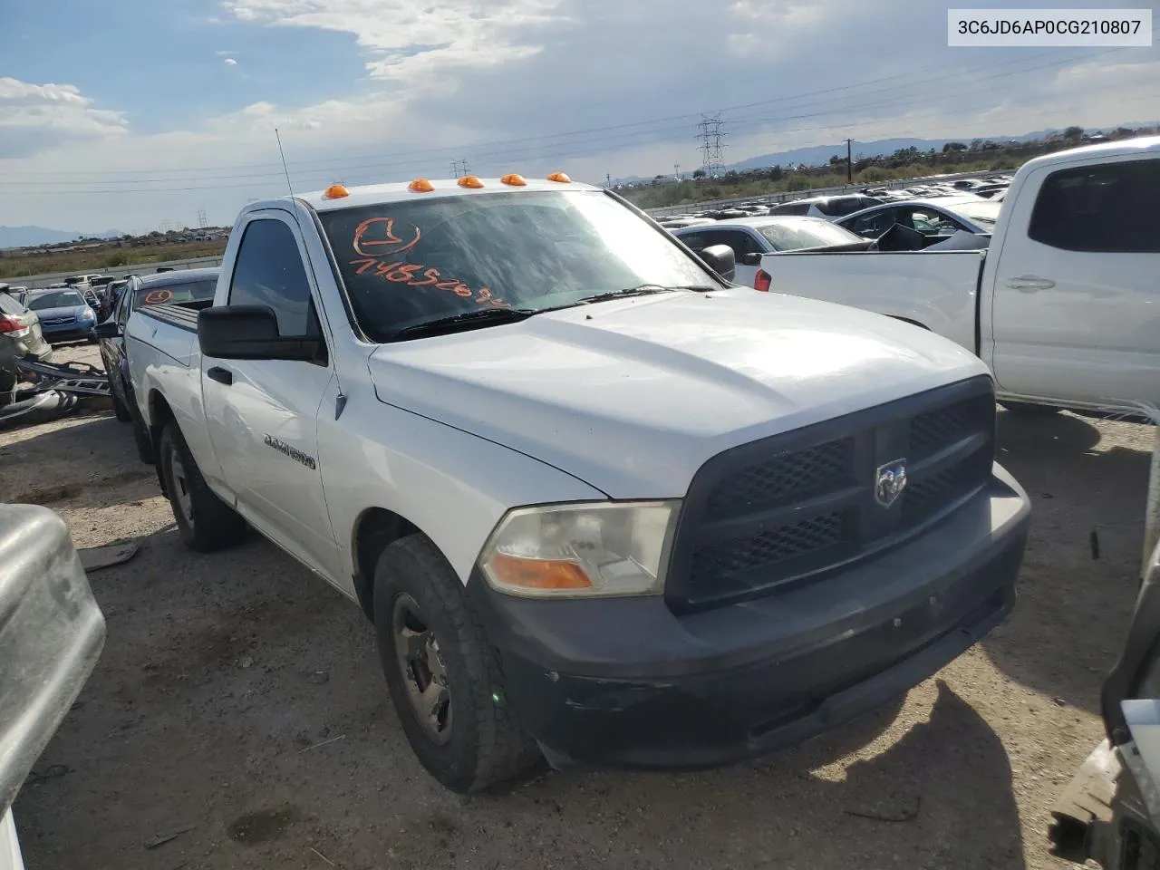 2012 Dodge Ram 1500 St VIN: 3C6JD6AP0CG210807 Lot: 74852694