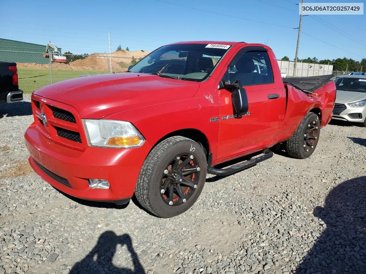 2012 Dodge Ram 1500 St VIN: 3C6JD6AT2CG257429 Lot: 75646944