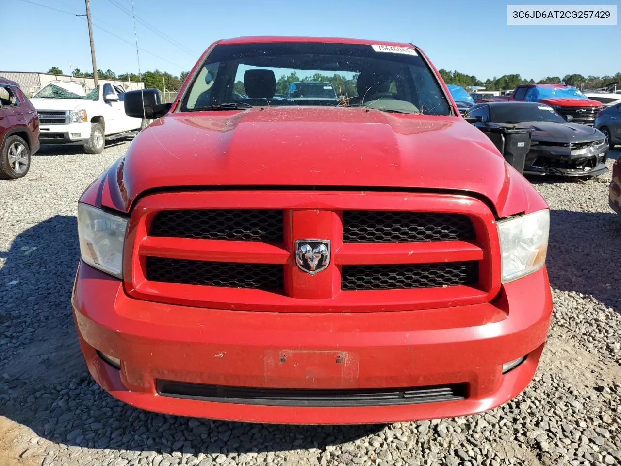 2012 Dodge Ram 1500 St VIN: 3C6JD6AT2CG257429 Lot: 75646944