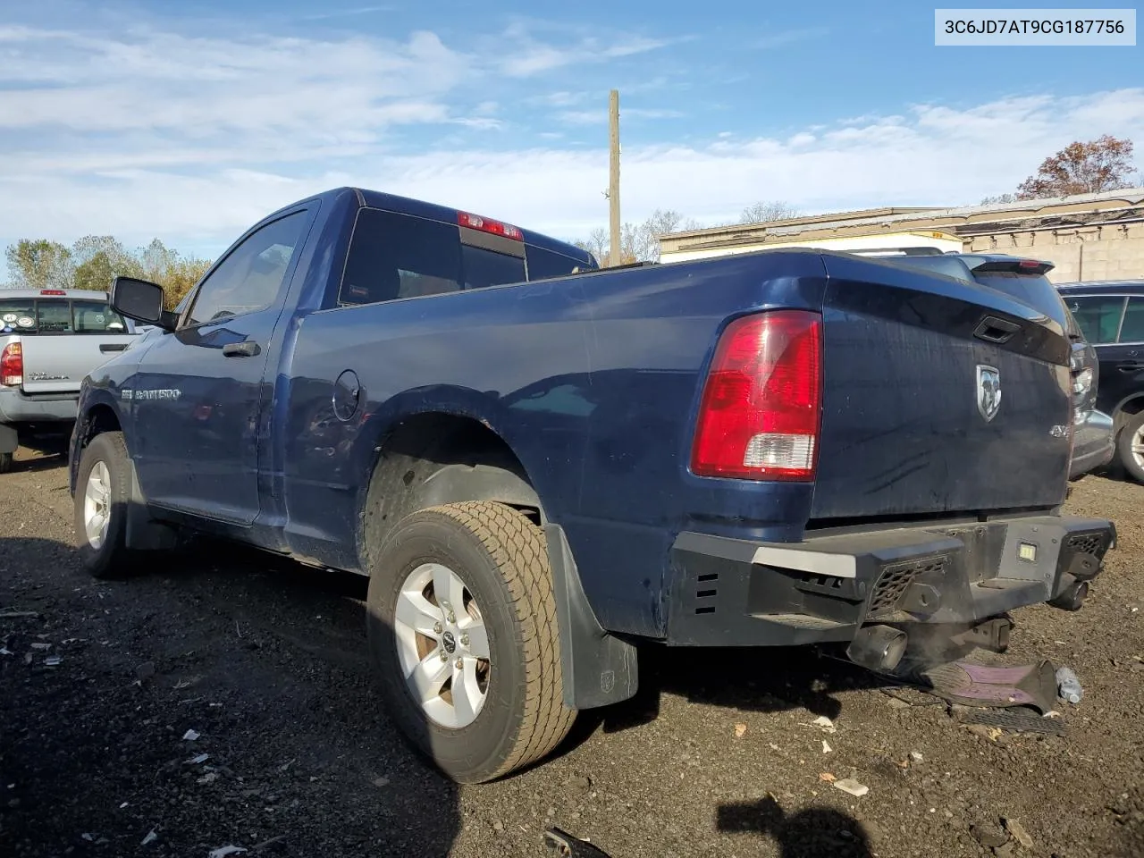 2012 Dodge Ram 1500 St VIN: 3C6JD7AT9CG187756 Lot: 75686004