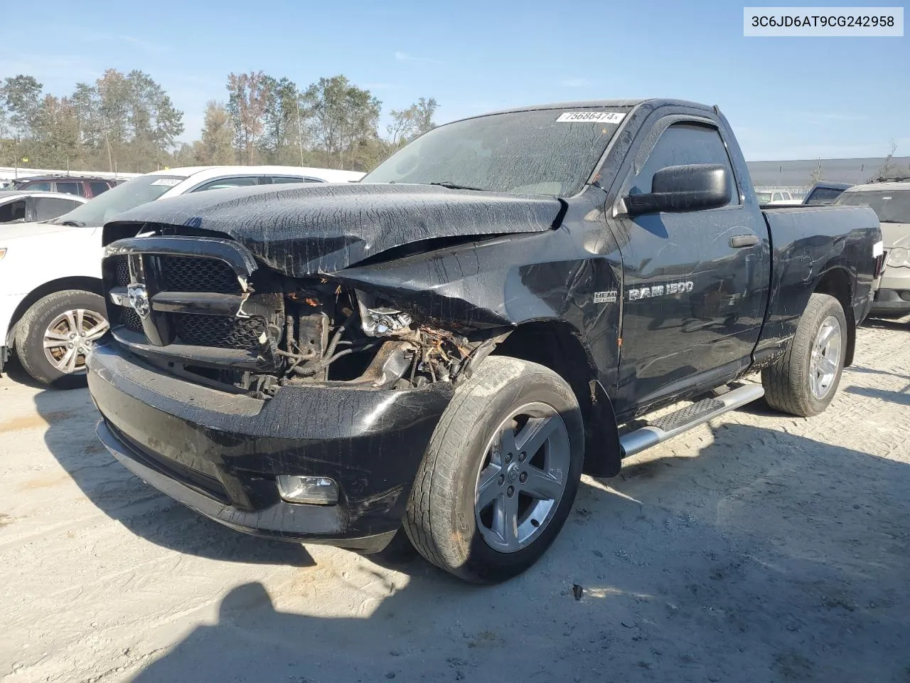 2012 Dodge Ram 1500 St VIN: 3C6JD6AT9CG242958 Lot: 75686474