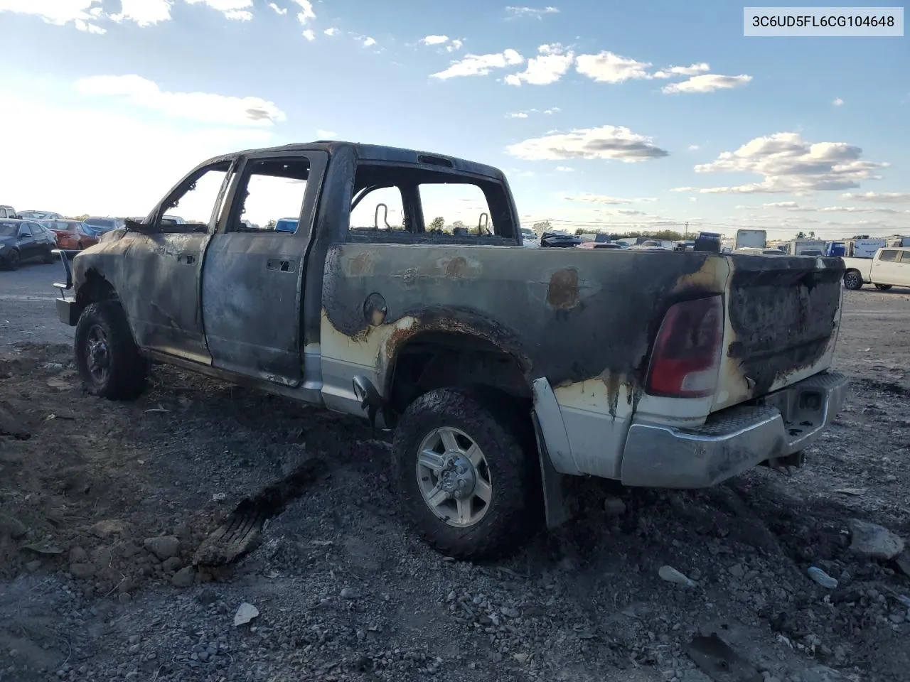 2012 Dodge Ram 2500 Laramie VIN: 3C6UD5FL6CG104648 Lot: 75880244