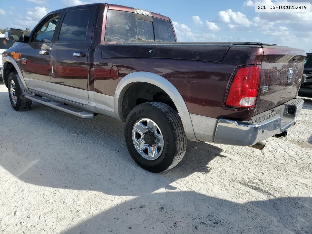 2012 Dodge Ram 2500 Laramie VIN: 3C6TD5FT0CG252919 Lot: 76203704