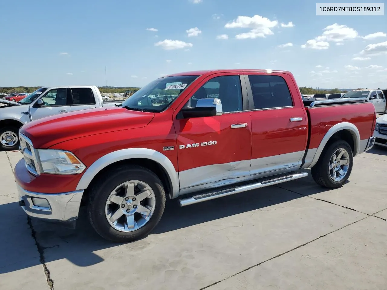 2012 Dodge Ram 1500 Laramie VIN: 1C6RD7NT8CS189312 Lot: 77103794