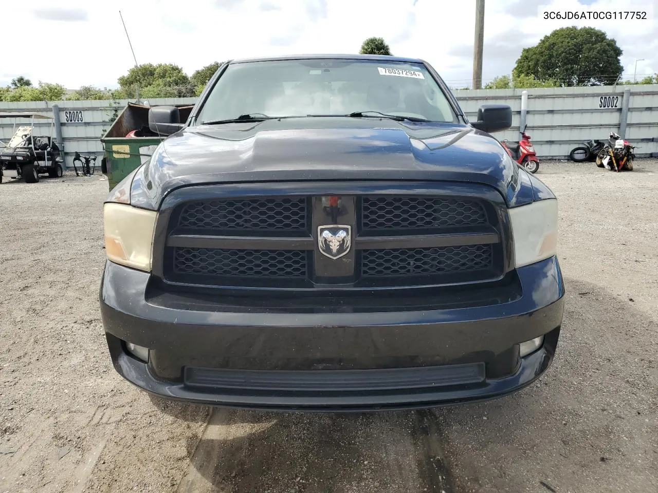 2012 Dodge Ram 1500 St VIN: 3C6JD6AT0CG117752 Lot: 78037294