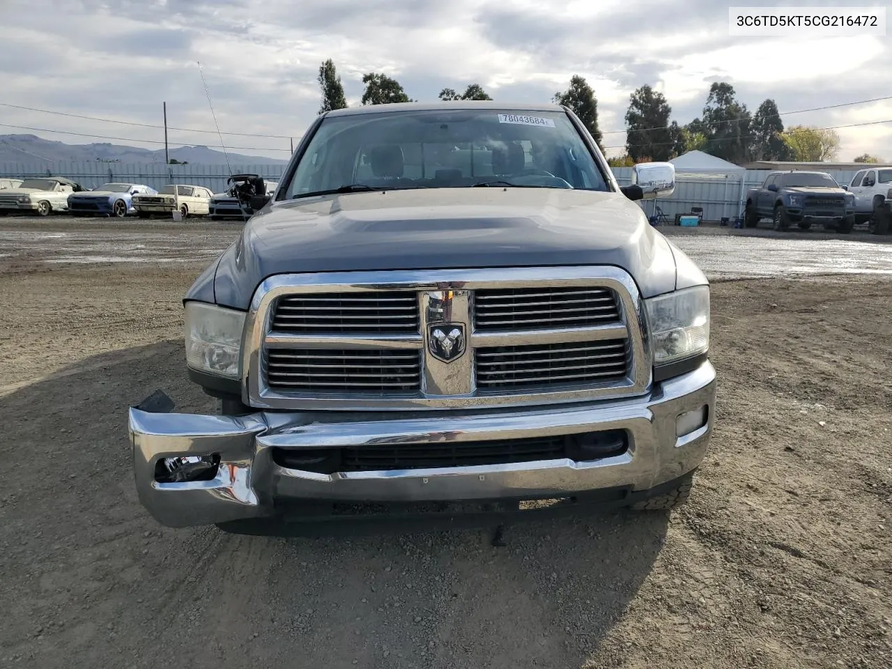 2012 Dodge Ram 2500 Laramie VIN: 3C6TD5KT5CG216472 Lot: 78043684