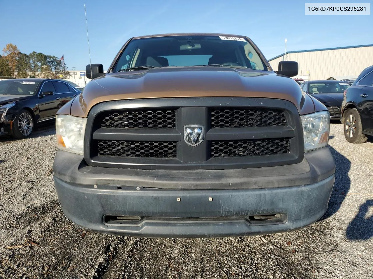 2012 Dodge Ram 1500 St VIN: 1C6RD7KP0CS296281 Lot: 78578374