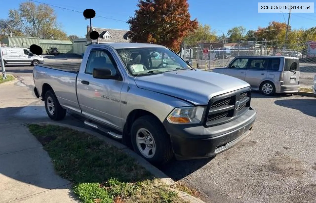 2012 Dodge Ram 1500 St VIN: 3C6JD6DT6CG143154 Lot: 79907984