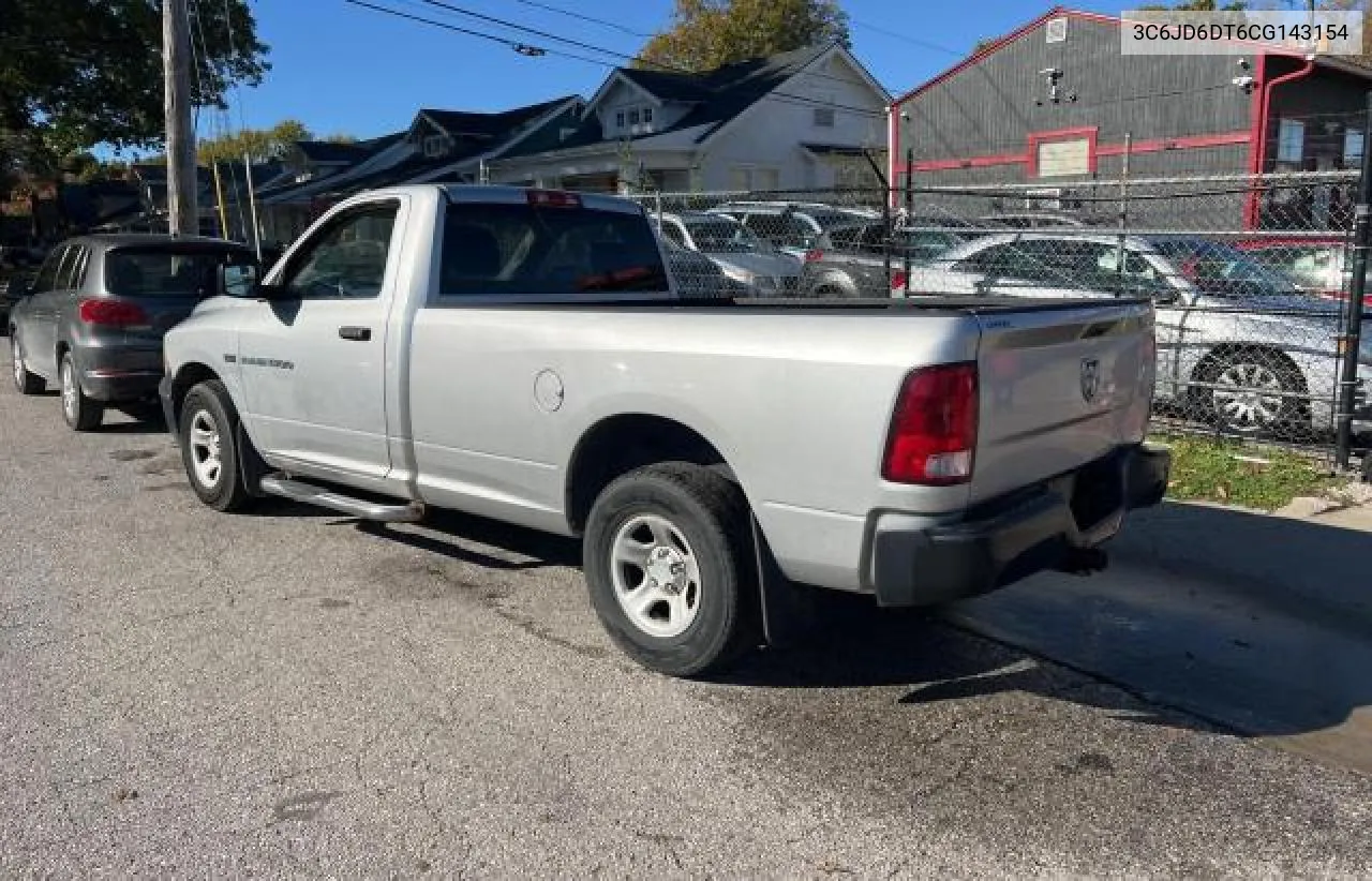 2012 Dodge Ram 1500 St VIN: 3C6JD6DT6CG143154 Lot: 79907984