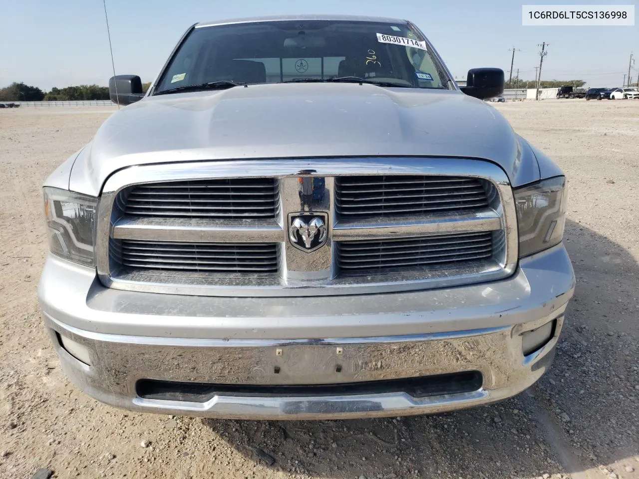 2012 Dodge Ram 1500 Slt VIN: 1C6RD6LT5CS136998 Lot: 80301714