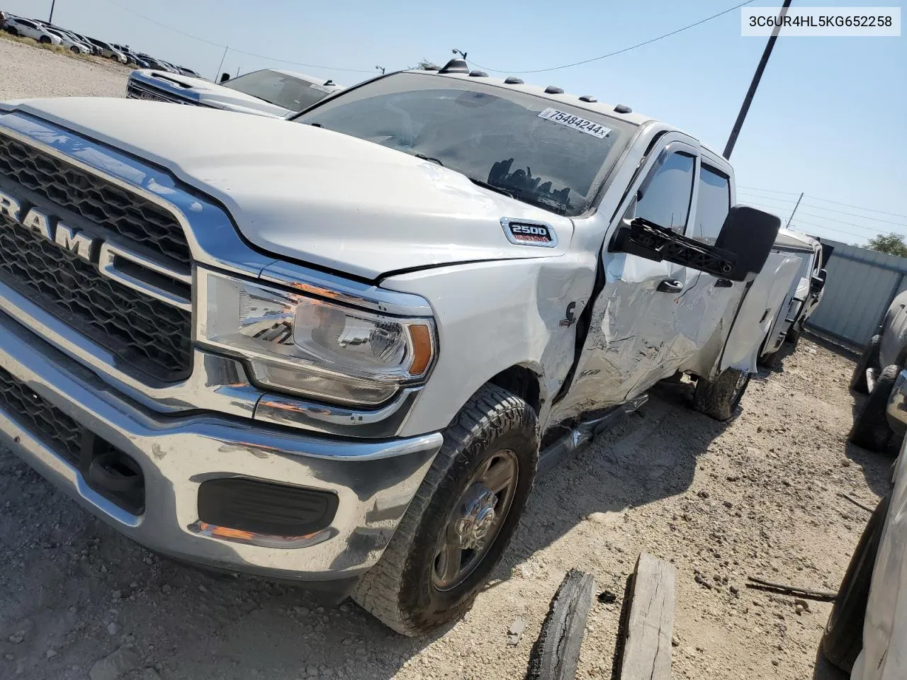 2019 Ram 2500 Tradesman VIN: 3C6UR4HL5KG652258 Lot: 75484244