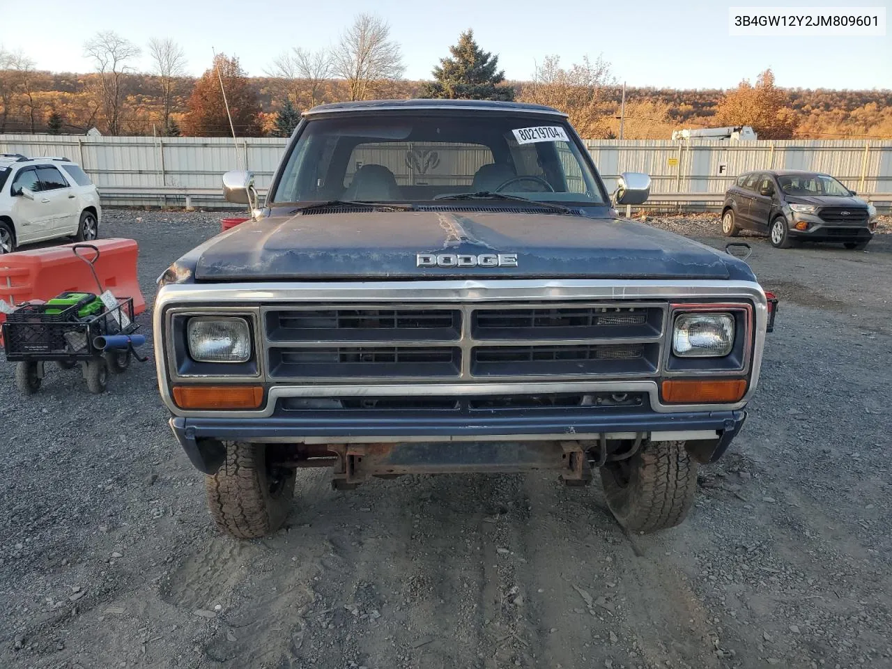 1988 Dodge Ramcharger Aw-100 VIN: 3B4GW12Y2JM809601 Lot: 80219704